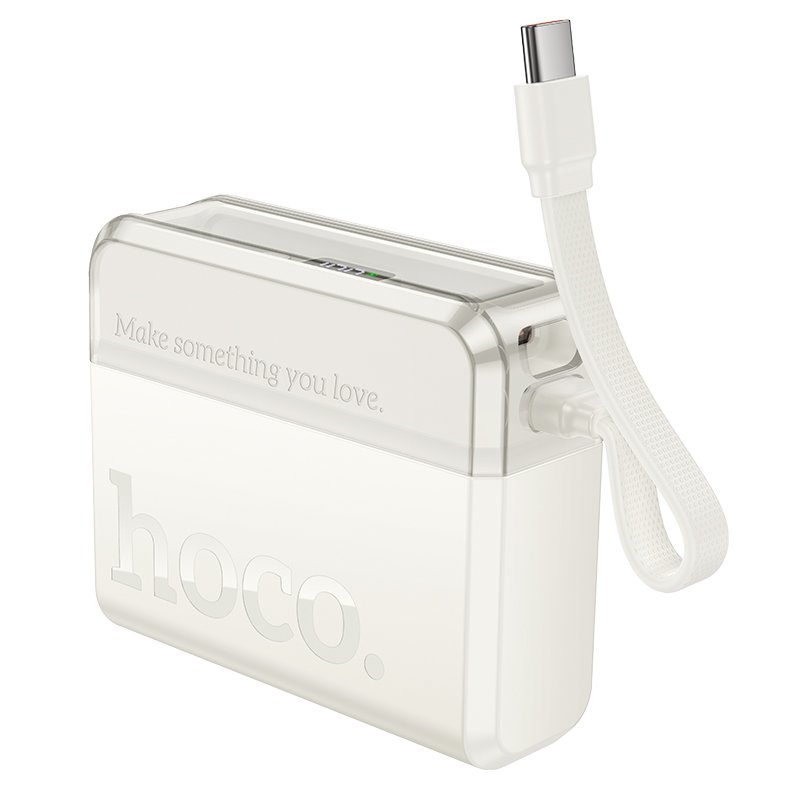 HOCO TWO-WAY USB-C/IP CABLE PD20W MINI POWER BANK 10000MAH WHITE Q38