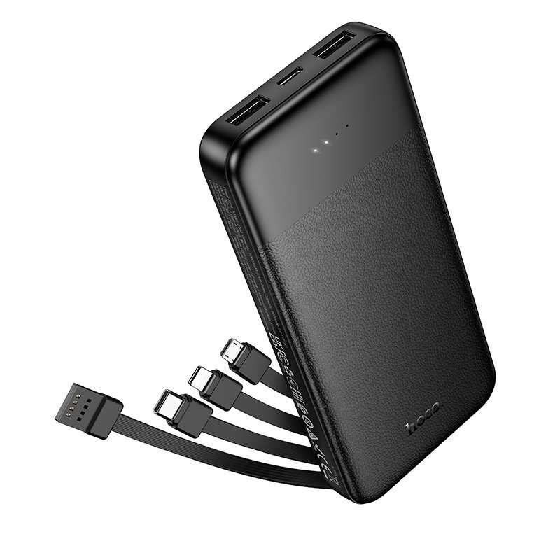 HOCO WOUNDERFUL POWER BANK WITH 4 WIRES 10000MAH (BLACK) J163