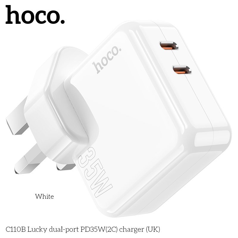 HOCO HIGH POWER DUAL PORT(2C) FAST CHARGER PD35 C110B